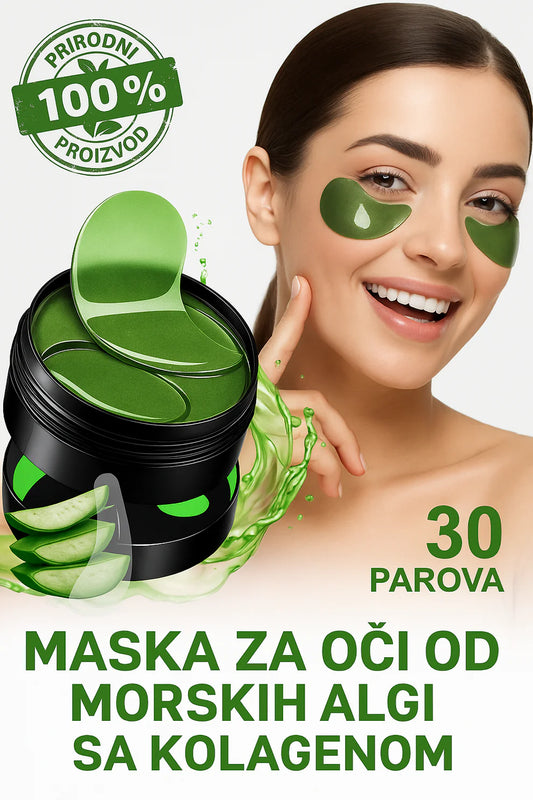 Kolagen Maska za Oči od Morskih Algi – Za Oči Bez Tamnih Podočnjaka, Svež i Odmoran Izgled!