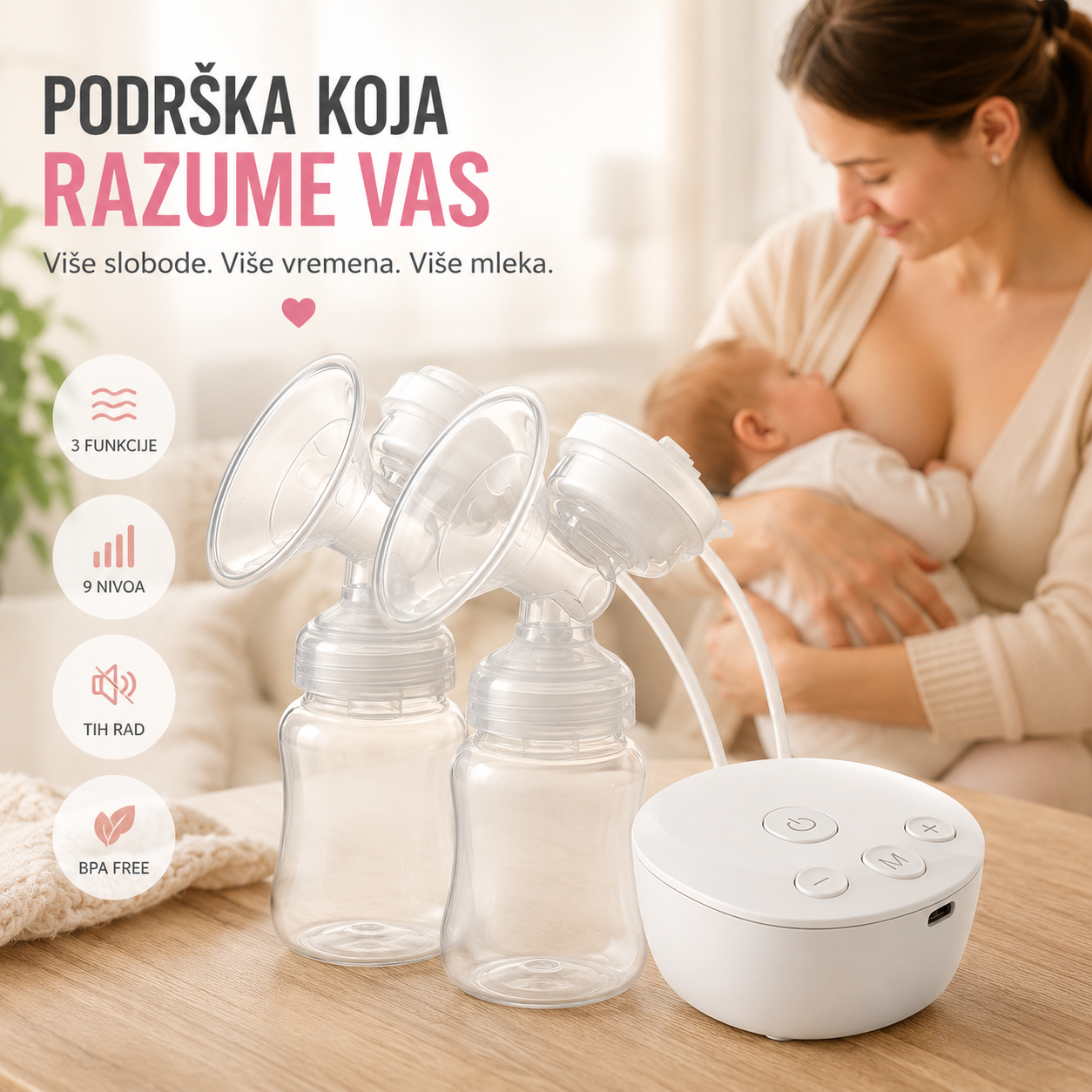 Dupla Električna Pumpica Za Izmuzavanje – Više Mleka, Manje Bola i Više Vremena za Vas